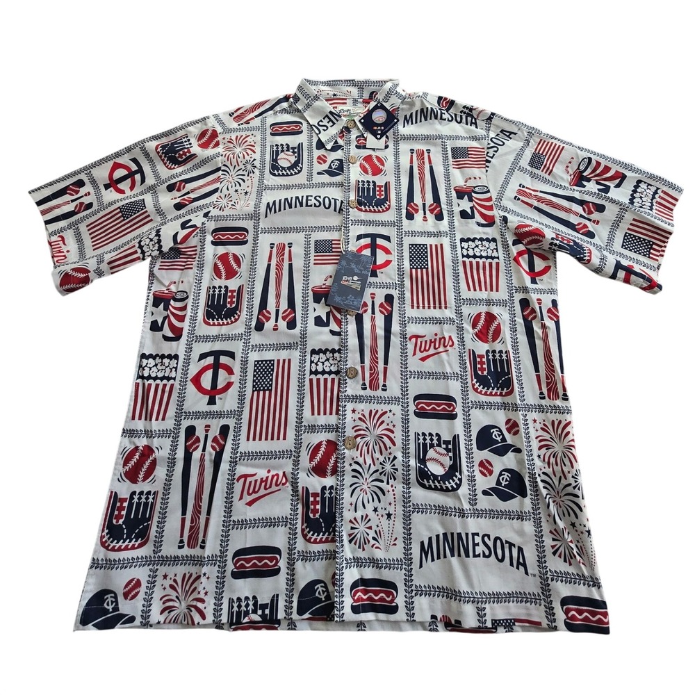 Reyn Spooner Minnesota Twins MLB Americana Button Down Shirt Mens L New White